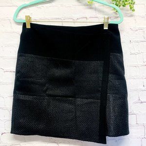 White House Black Market | Black Mini Skirt 3 Textured Layers Size 4